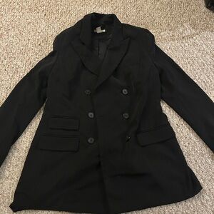 Women's Black Double-Breasted Blazer
